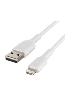 belkin BoostCharge Pro Flex Silicone USB A To Lightning Cable, MFI Certified iPhone Cable 20W Fast Charging Power Delivery For iPhone 15, 14, 13, 12, Pro, Plus, Pro Max, Mini, iPad And More - (1M) White  - Image 3