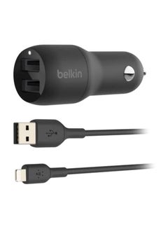 بيلكين طقم مكون من شاحن سيارة مزدوج مع كابل شحن بمنفذي Lightning إلى USB-A  - Image 1