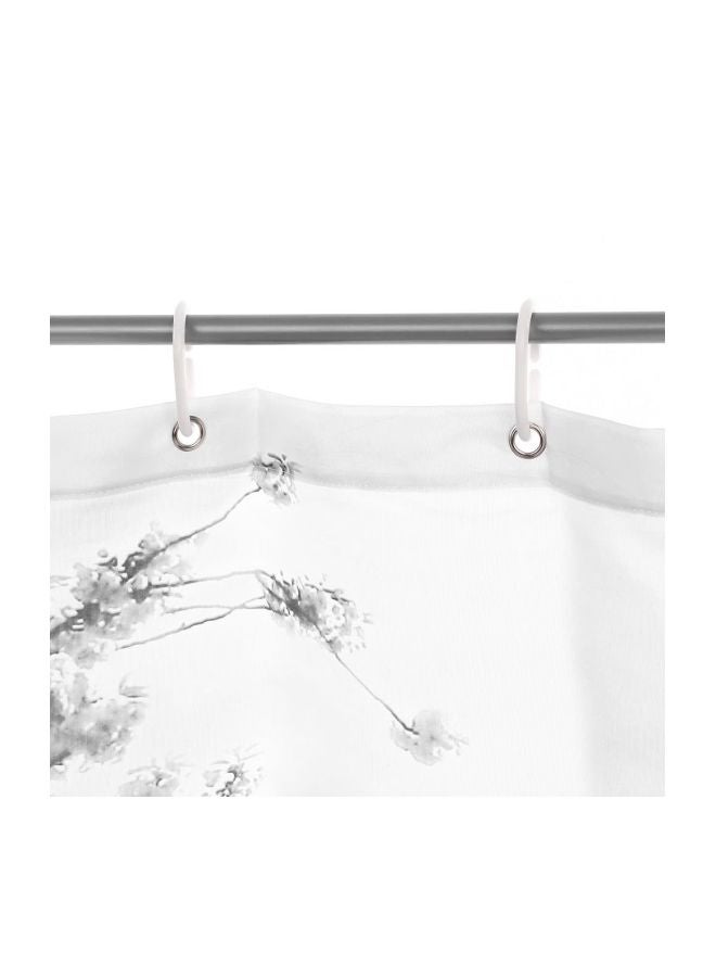 ANSELF Eiffel Tower Printed Polyester Shower Curtain With Ring Hooks Grey/Pink/Black 180x180cm - Image 4