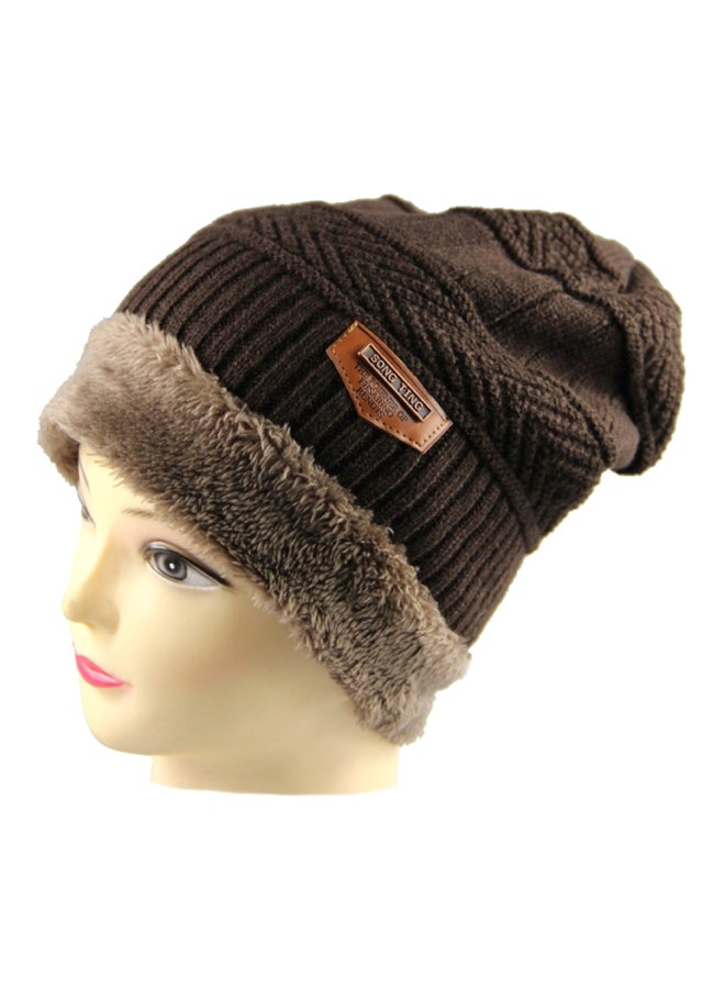 Acrylic Knitted Beanie Coffee 
