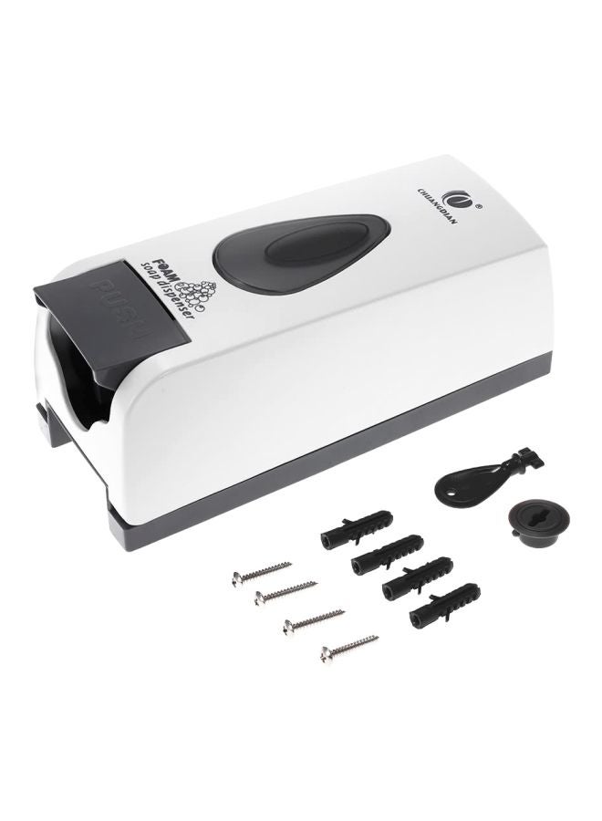 CHUANGDIAN Wall Mounted Soap Dispenser White/Grey 24x10x10.5cm - Image 1