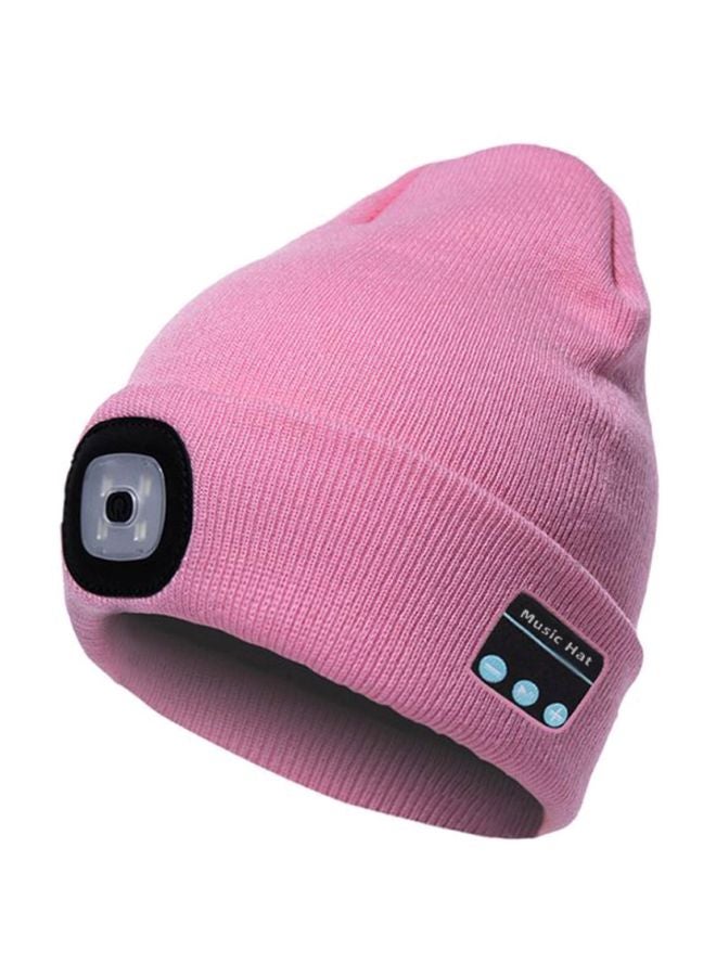 Bluetooth Knitted Beanie Hat Pink 