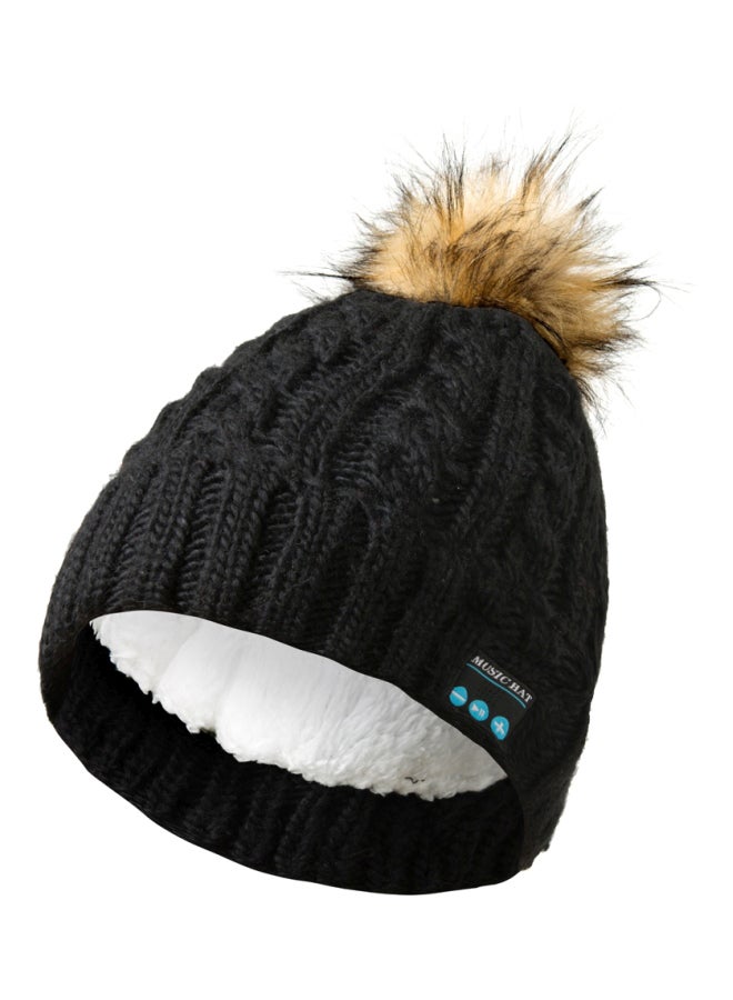 قبعة محبوكة بتقنية البلوتوث مع ميكروفون One Size أسود - Image 1