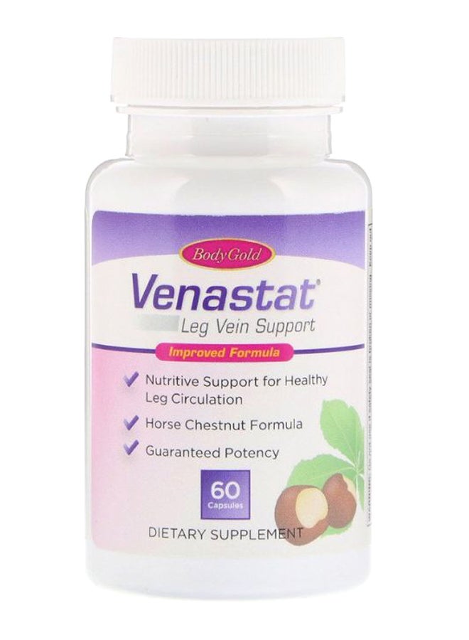 Body Gold - Venastat Leg Vein Support Dietary Supplement - 60 Capsules - Image 1
