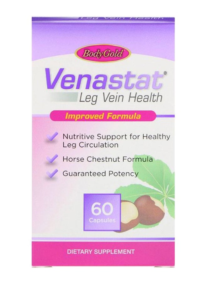Body Gold - Venastat Leg Vein Support Dietary Supplement - 60 Capsules - Image 1