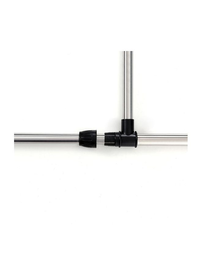 ikayaa Metal Adjustable Clothes Organizer With Shoes Rack Silver/Black 87cm - Image 3