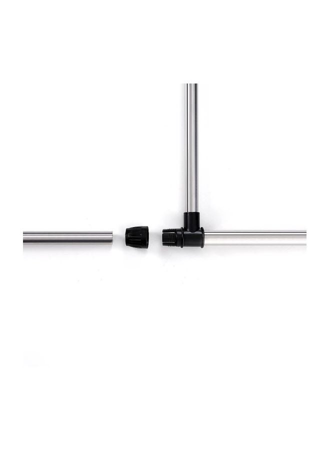 ikayaa Metal Adjustable Clothes Organizer With Shoes Rack Silver/Black 87cm - Image 4