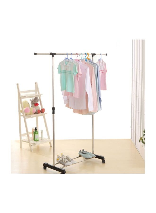 ikayaa Metal Adjustable Clothes Organizer With Shoes Rack Silver/Black 87cm - Image 5