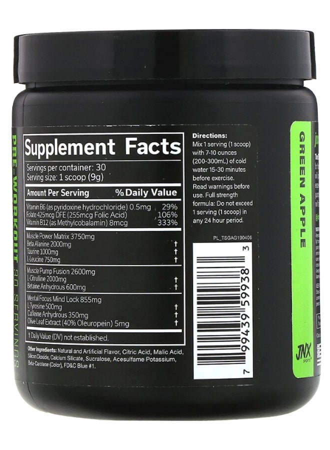 JNX Sports The Shadow Pre-Workout Green Apple - 30 Servings - 270 grams  - Image 2