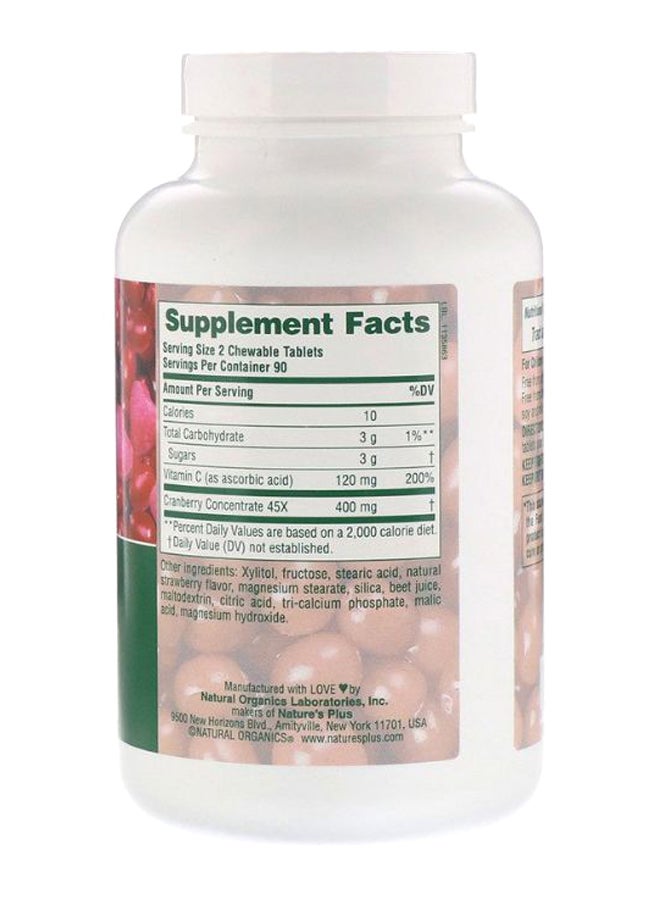 Natures Plus Ultra Chewable Cranberry With Vitamin C Natural Cranberry/Strawberry Flavor - 180 Love-Berries - Image 2