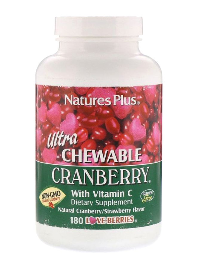 Natures Plus Ultra Chewable Cranberry With Vitamin C Natural Cranberry/Strawberry Flavor - 180 Love-Berries - Image 1