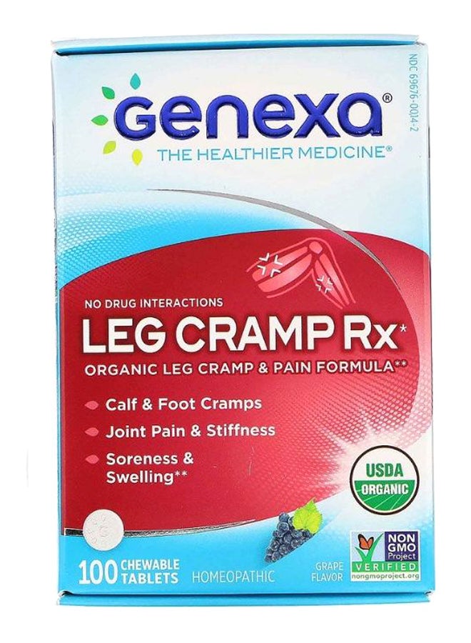 Genexa - Grape Flavour Leg Cramp Rx And Pain Formula - 100 Chewable Tablets - Image 1