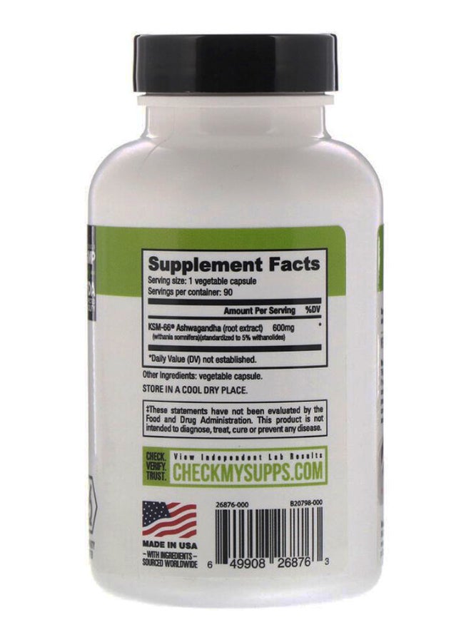 NutraBio Labs KSM-66 Ashwagandha - 90 V-Caps  - Image 2
