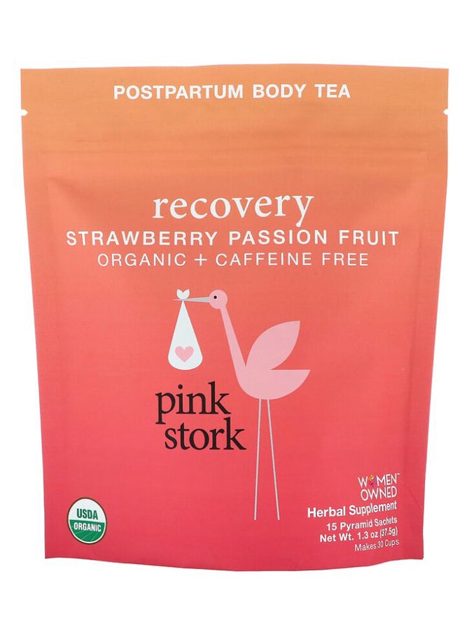 بينك ستروك Strawberry Passion Fruit Recovery Postpartum Body Tea - 15 Pyramid Sachets  - Image 1