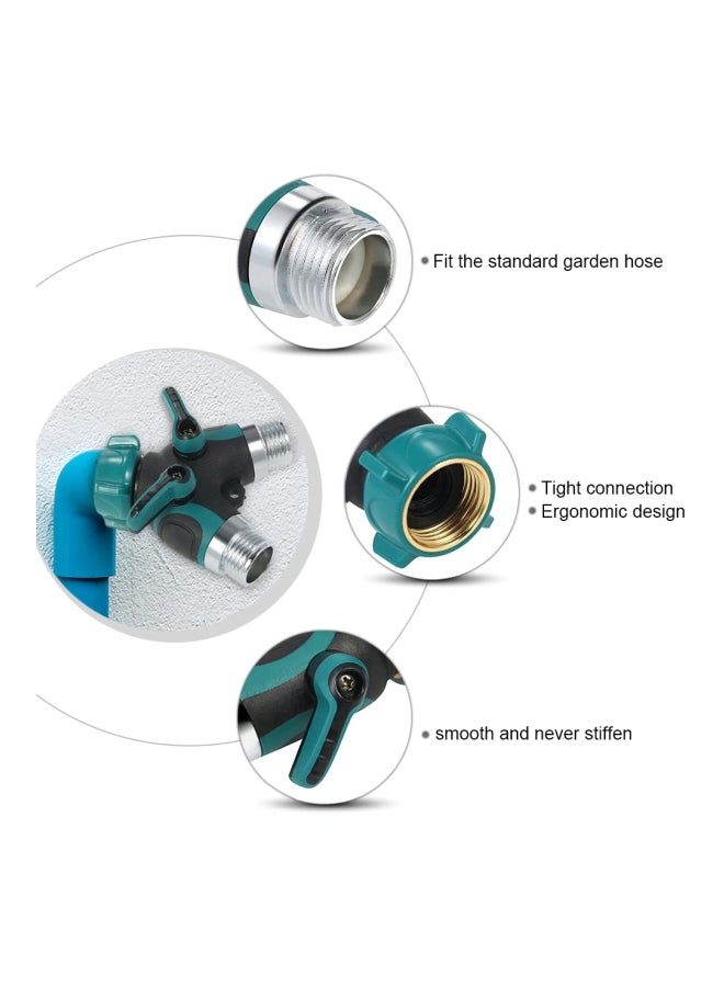 Generic Double Way Hose Splitter Y Connector Black/Blue/Silver 9.5x9.5cm  - Image 5