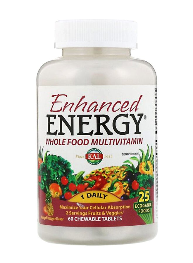 KAL Mango Pineapple Flavour Enhanced Energy Multivitamin - 60 Chewable Tablets - Image 1