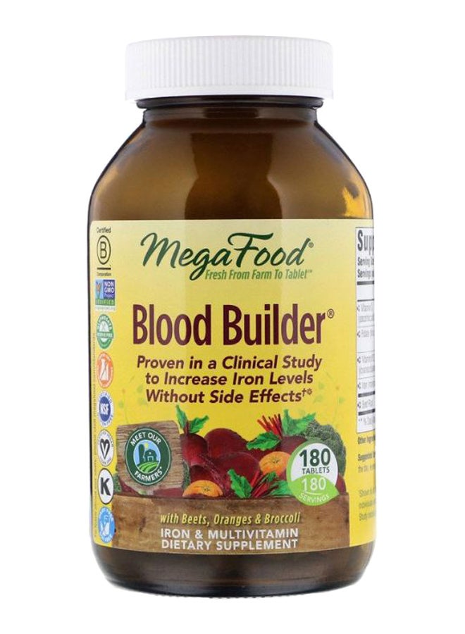 MegaFood Blood Builder Iron And Multivitamin Supplement - 180 Tablets - Image 1