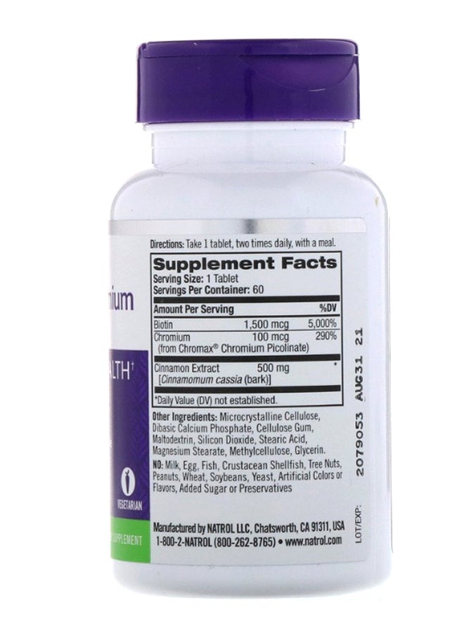 NATROL - Cinnamon Chromium And Biotin - 60 Tablet - Image 1