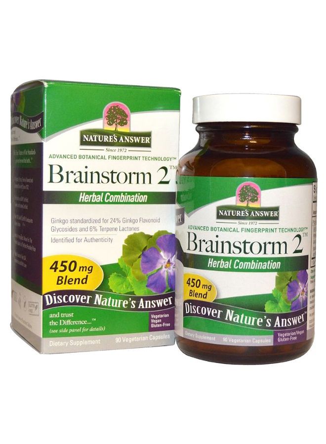 NATURE'S ANSWER Brainstorm 2 Herbal Combination - 90 Capsules - Image 1