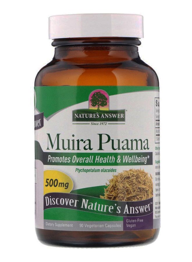 NATURE'S ANSWER - Muira Puama Dietary Supplement - 90 Vegetarian Capsules - Image 1