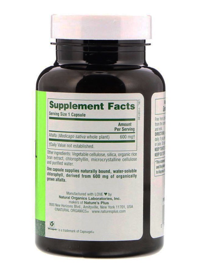 Natures Plus - Natural Chlorophyll Alfalfa Supplement - 90 Vegetarian Capsules - Image 1