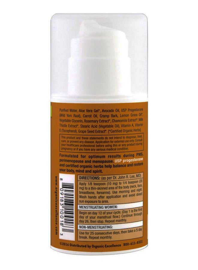 Organic Excellence - Feminine Balance Therapy, Progesterone Cream, Fragrance Free - 3 oz (85.5 g) - Image 1
