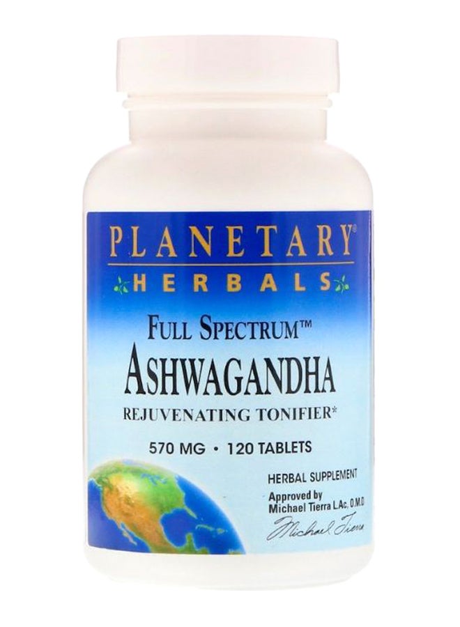 PLANETARY HERBALS Full Spectrum Ashwagandha - 120 Tablets  - Image 1