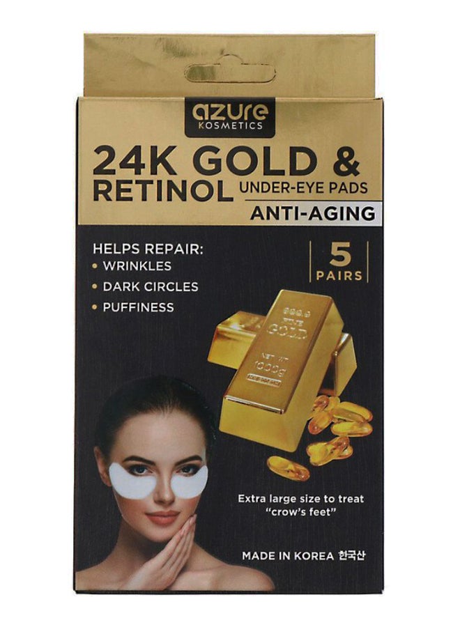 Azure Pair Of 5 24K Gold And Retinol Under-Eye Pads 