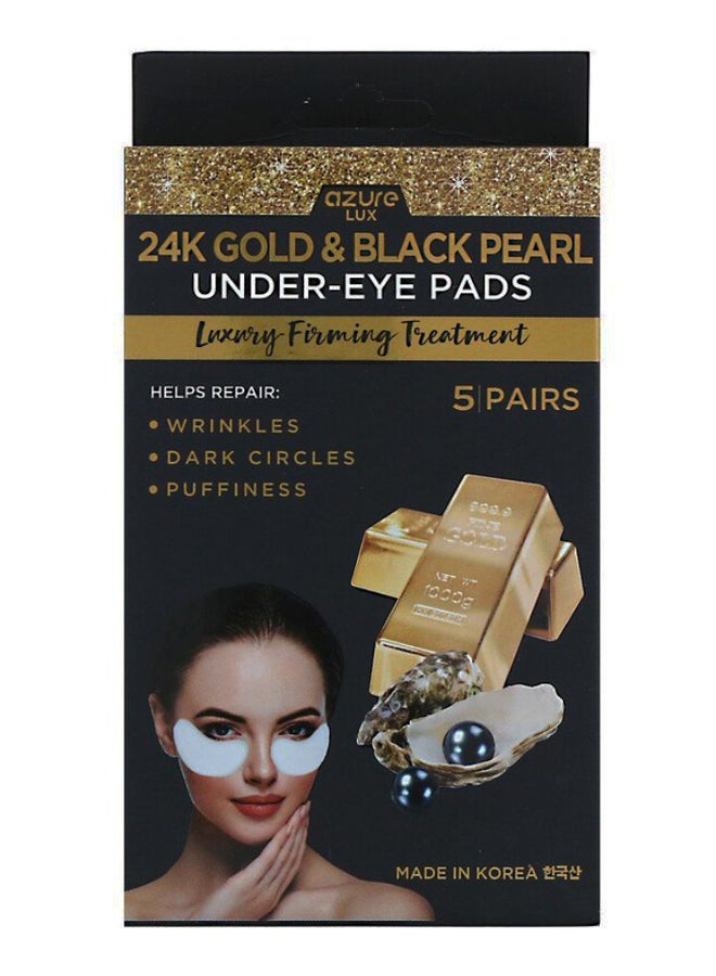 Azure Pair Of 5 24K Gold And Black Pearl Under-Eye Pads 