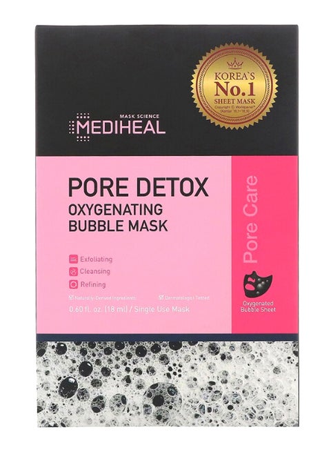 5-Piece Pore Detox Oxygenating Bubble Mask Sheet Set 5 x 18ml