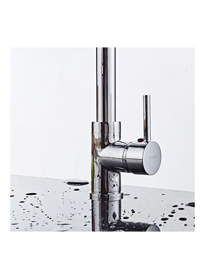 homgeek - Deck Mounted Basin Faucet With Pull Out Flexible Hose Silver 62.5x7x36.5cm - Image 1