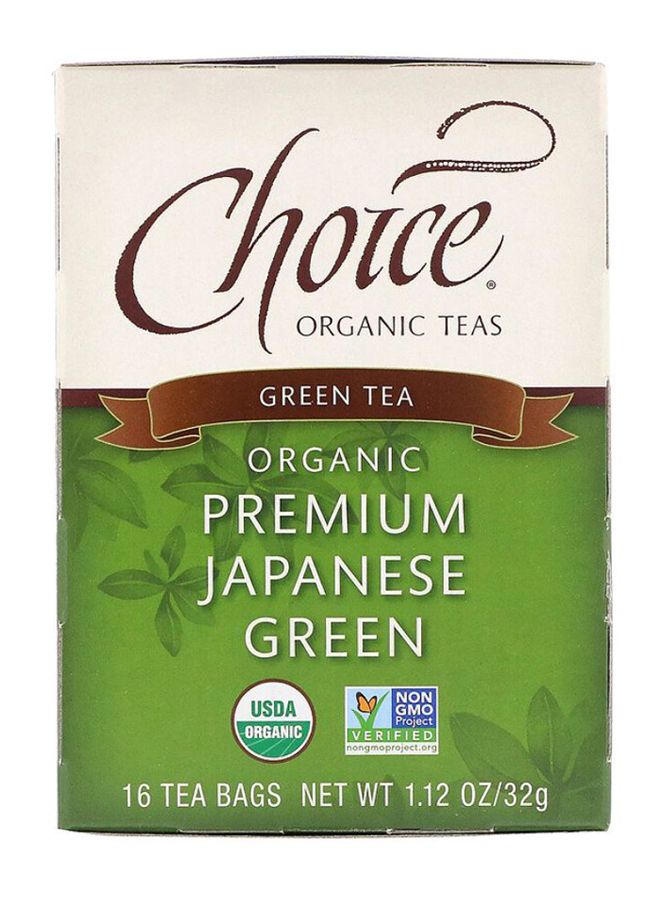 Choice Organic Teas Organic Premium Japanese Green Tea Bag 32grams Pack of 16 - Image 1