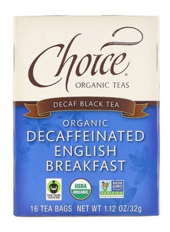 Choice Organic Teas Organic English Breakfast Decaf Black Tea Bag 32grams Pack of 16  - Image 1