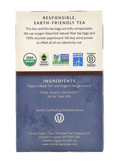 Choice Organic Teas Organic Earl Grey Black Tea Bag 32grams Pack of 16  - Image 2