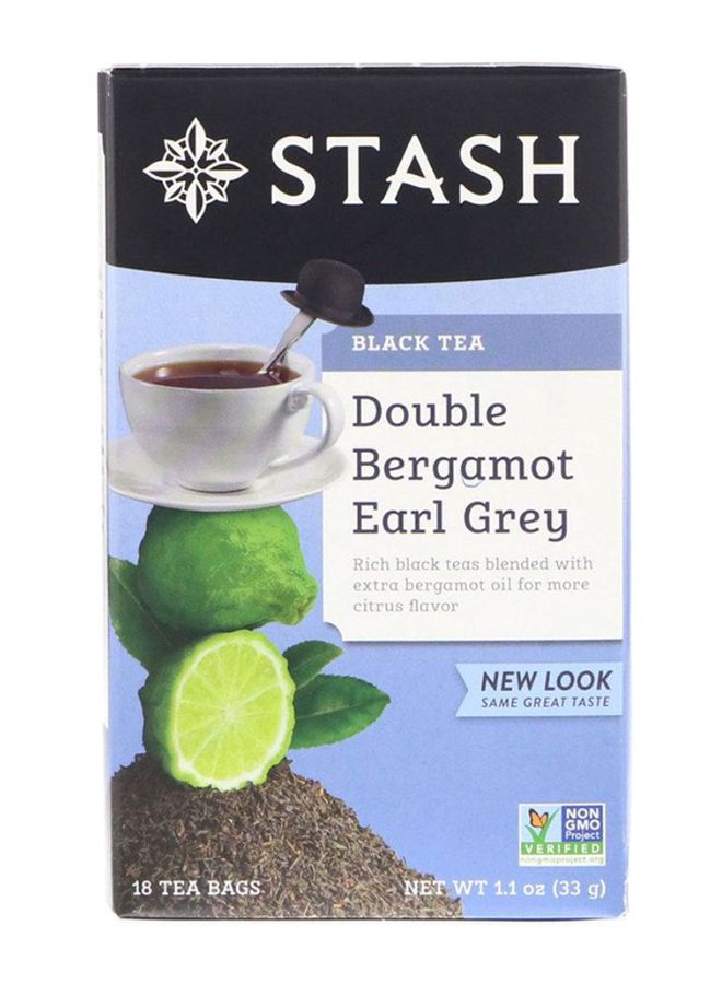 Stash Tea Double Bergamot Earl Grey Black Tea Bag 33grams Pack of 18 - Image 1