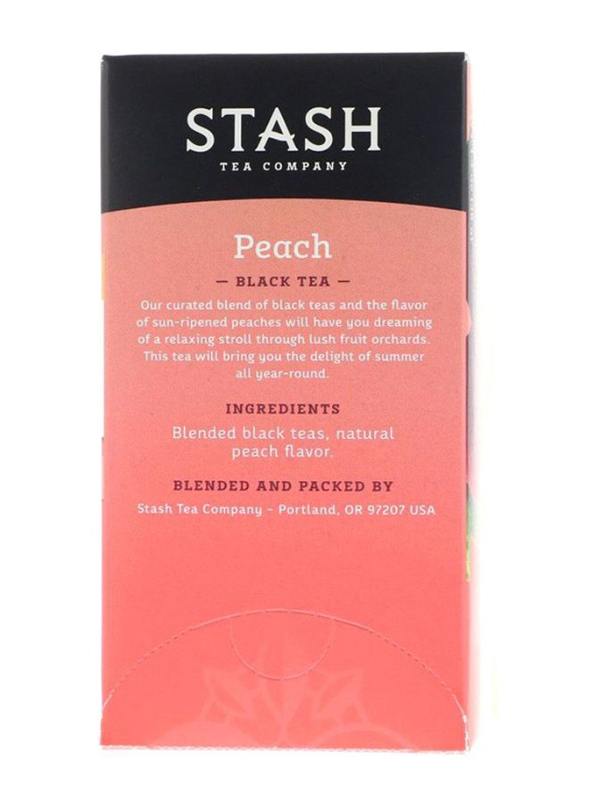 Stash Tea Peach Black Tea Bag 38grams Pack of 20 - Image 2