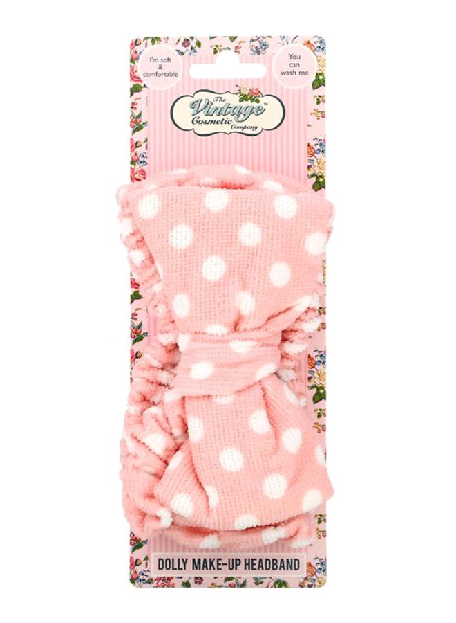 vintage Dolly Make-Up Headband Pink/White - Image 1