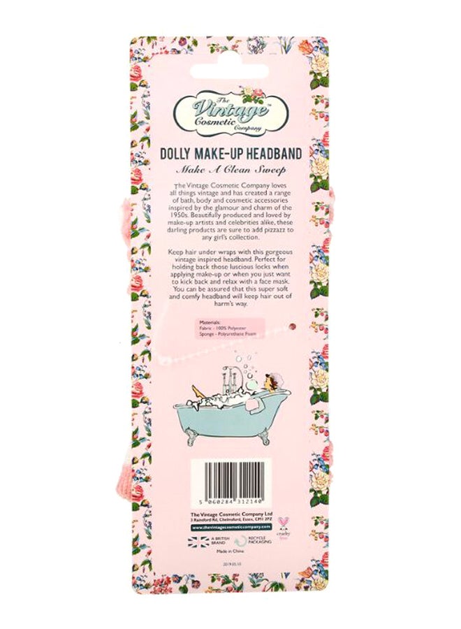 vintage Dolly Make-Up Headband Pink/White - Image 2