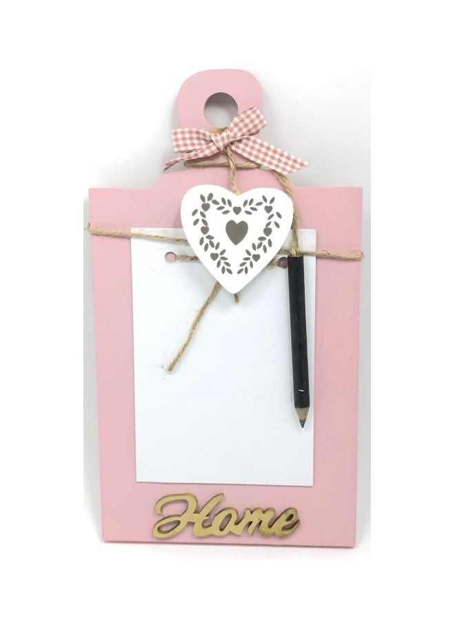 Generic Heart Pendant Designed Grocery Shopping Notepad With Pencil Pink/White/Black  - Image 2