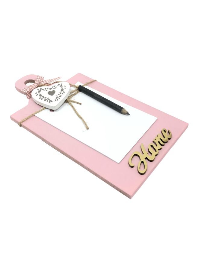 Generic Heart Pendant Designed Grocery Shopping Notepad With Pencil Pink/White/Black  - Image 1