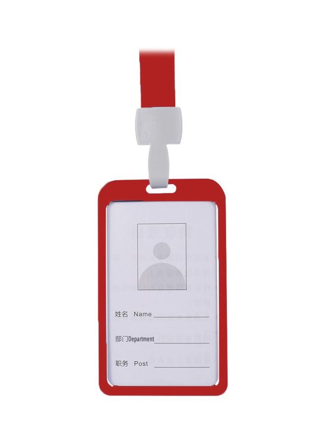 Generic Aluminum Alloy Identity Badge Holder Red/White  - Image 1