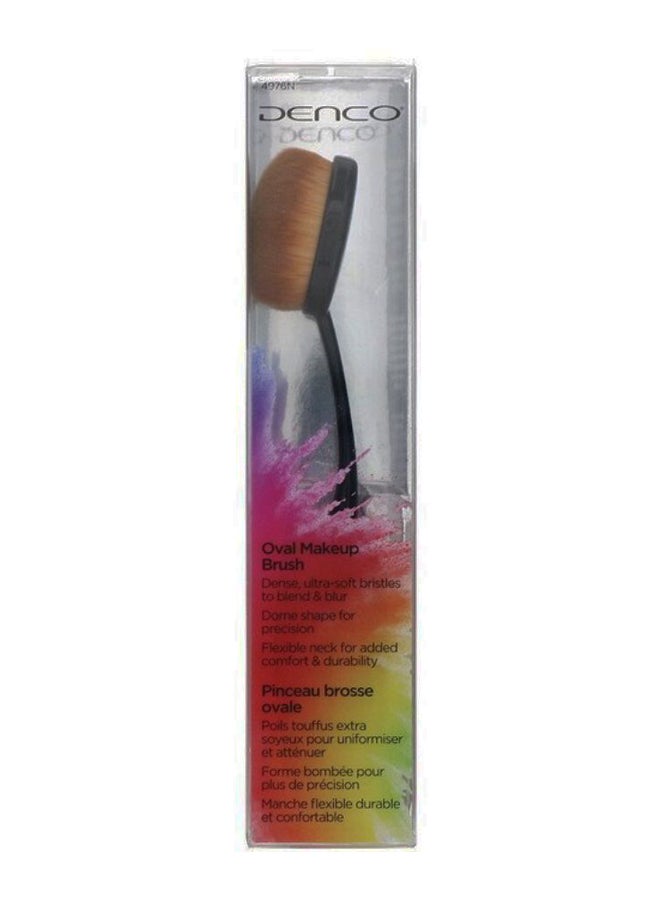 Denco Oval Shaped Makeup Brush Black/Brown - Image 2