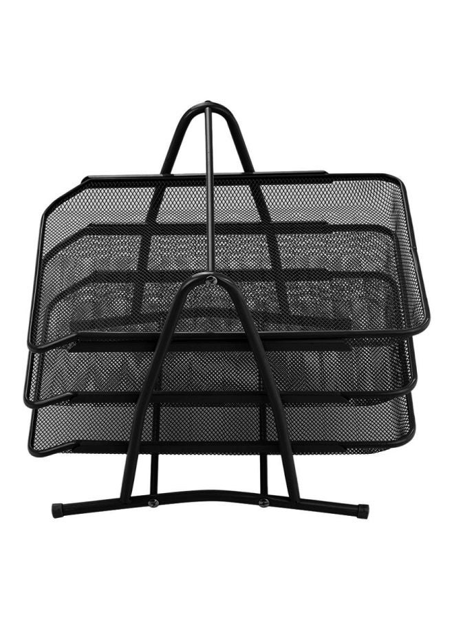 Generic 3-Tier Metal Mesh Document Organizer Black  - Image 2