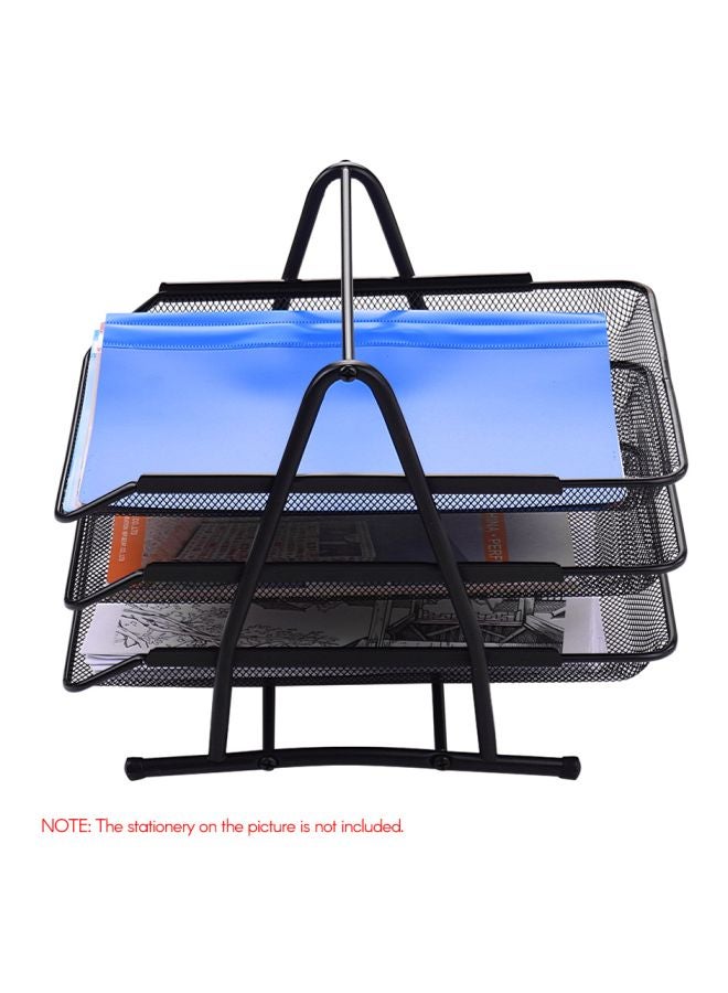 Generic 3-Tier Metal Mesh Document Organizer Black  - Image 4