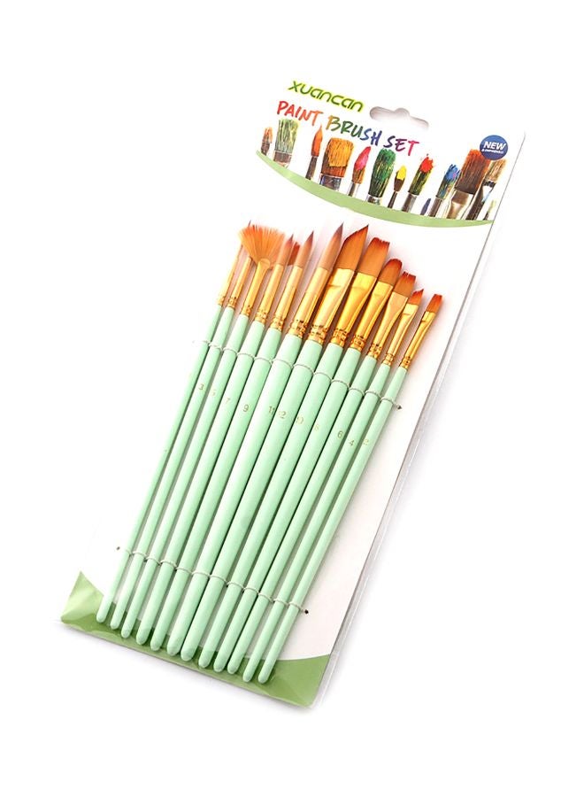 طقم فرش رسم مكون من 12 قطعة أخضر/ذهبي - Image 2