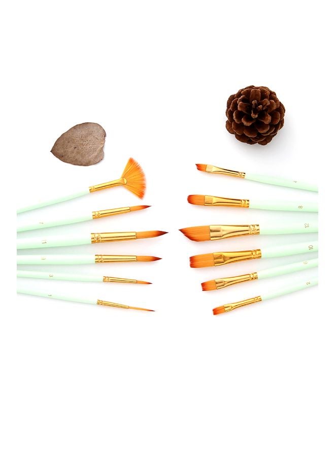 طقم فرش رسم مكون من 12 قطعة أخضر/ذهبي - Image 4