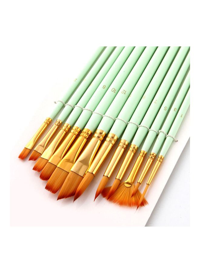 طقم فرش رسم مكون من 12 قطعة أخضر/ذهبي - Image 5