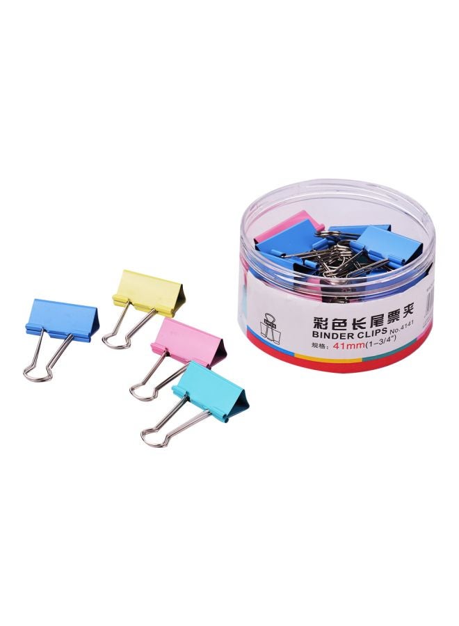 24-Piece Paper Clamps Blue/Pink/Yellow - Image 1