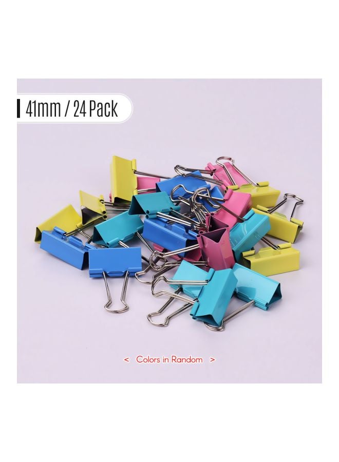24-Piece Paper Clamps Blue/Pink/Yellow - Image 3