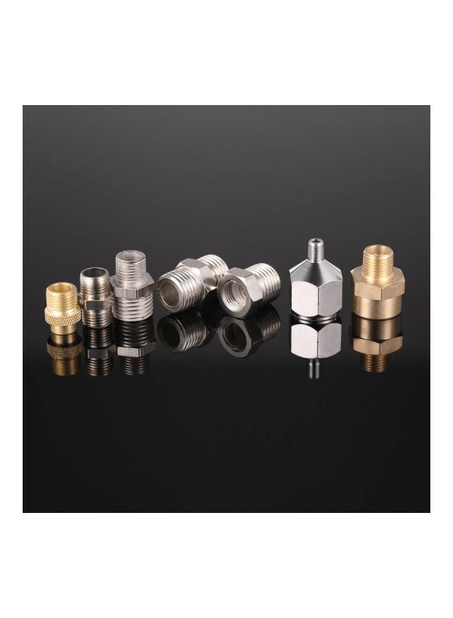 7-Piece Professional Airbrush Adaptor Kit Silver/Gold  - Image 4